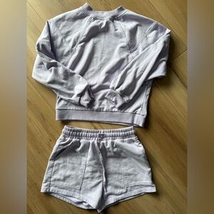 Light Purple Sweatshirt and Shorts Set